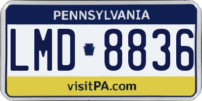 PA license plate LMD8836