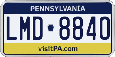 PA license plate LMD8840