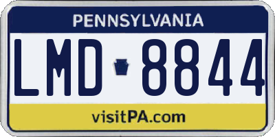 PA license plate LMD8844