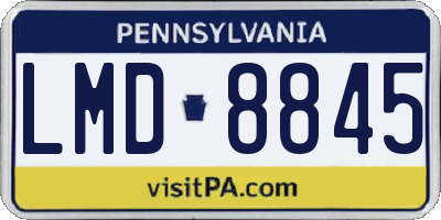 PA license plate LMD8845