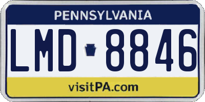 PA license plate LMD8846