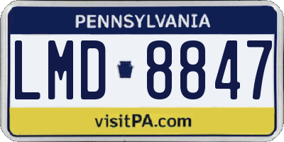 PA license plate LMD8847