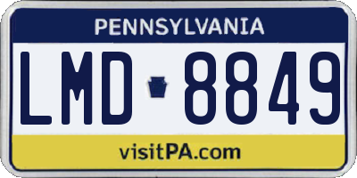 PA license plate LMD8849