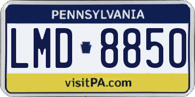PA license plate LMD8850