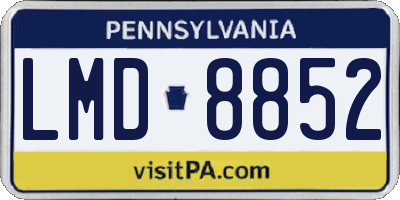 PA license plate LMD8852