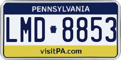 PA license plate LMD8853