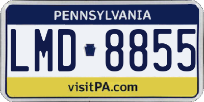 PA license plate LMD8855