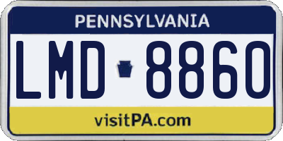 PA license plate LMD8860