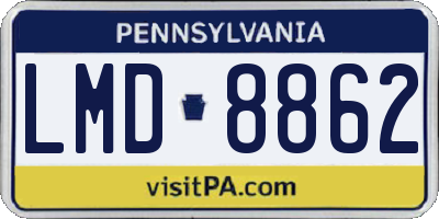 PA license plate LMD8862