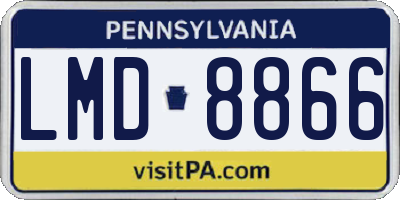 PA license plate LMD8866