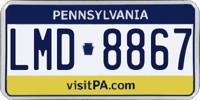 PA license plate LMD8867