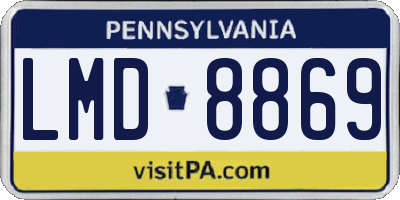PA license plate LMD8869