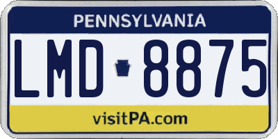 PA license plate LMD8875