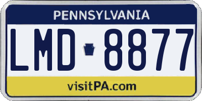 PA license plate LMD8877