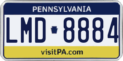 PA license plate LMD8884