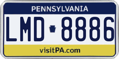 PA license plate LMD8886