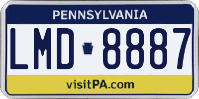 PA license plate LMD8887