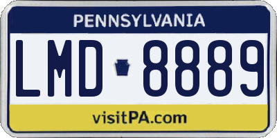 PA license plate LMD8889