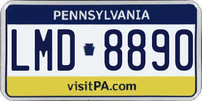 PA license plate LMD8890