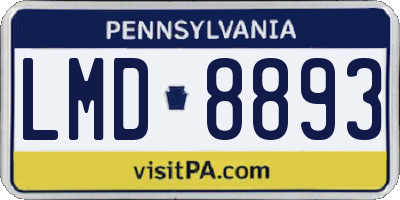 PA license plate LMD8893