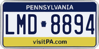 PA license plate LMD8894