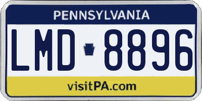 PA license plate LMD8896