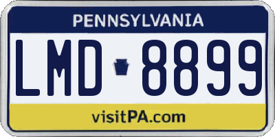 PA license plate LMD8899