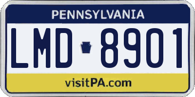 PA license plate LMD8901
