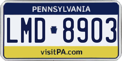 PA license plate LMD8903