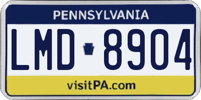PA license plate LMD8904