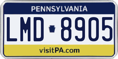 PA license plate LMD8905