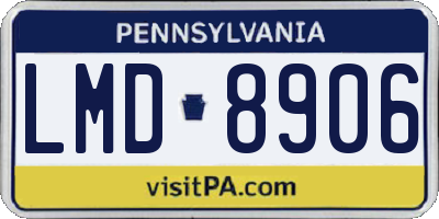 PA license plate LMD8906