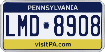 PA license plate LMD8908