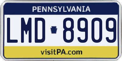 PA license plate LMD8909