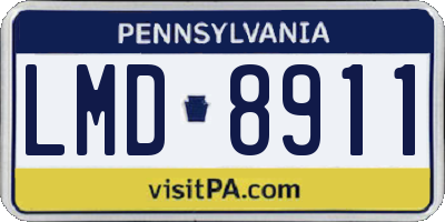 PA license plate LMD8911
