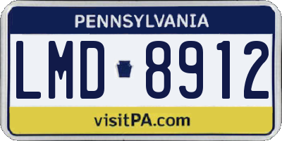 PA license plate LMD8912