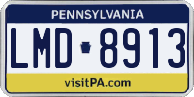 PA license plate LMD8913
