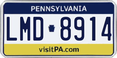PA license plate LMD8914