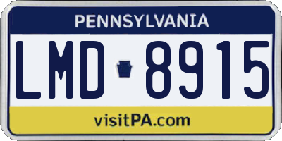 PA license plate LMD8915