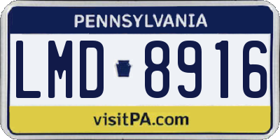 PA license plate LMD8916