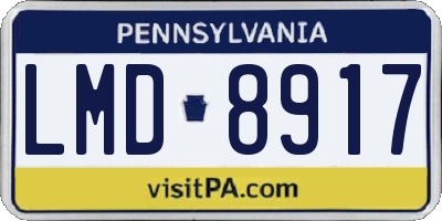 PA license plate LMD8917