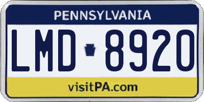 PA license plate LMD8920