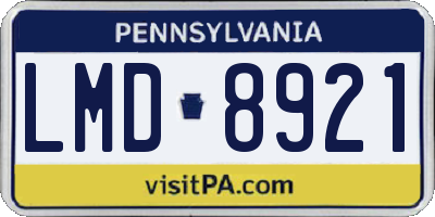 PA license plate LMD8921