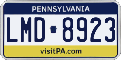 PA license plate LMD8923