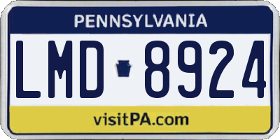 PA license plate LMD8924