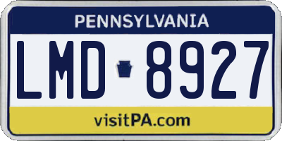 PA license plate LMD8927