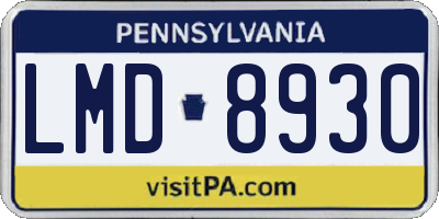 PA license plate LMD8930