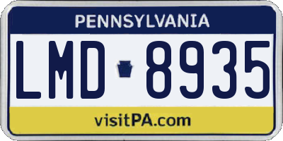 PA license plate LMD8935