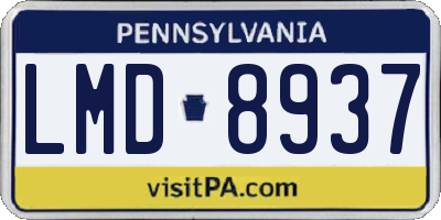 PA license plate LMD8937