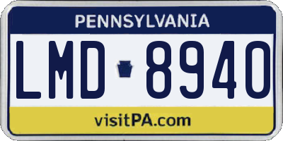 PA license plate LMD8940